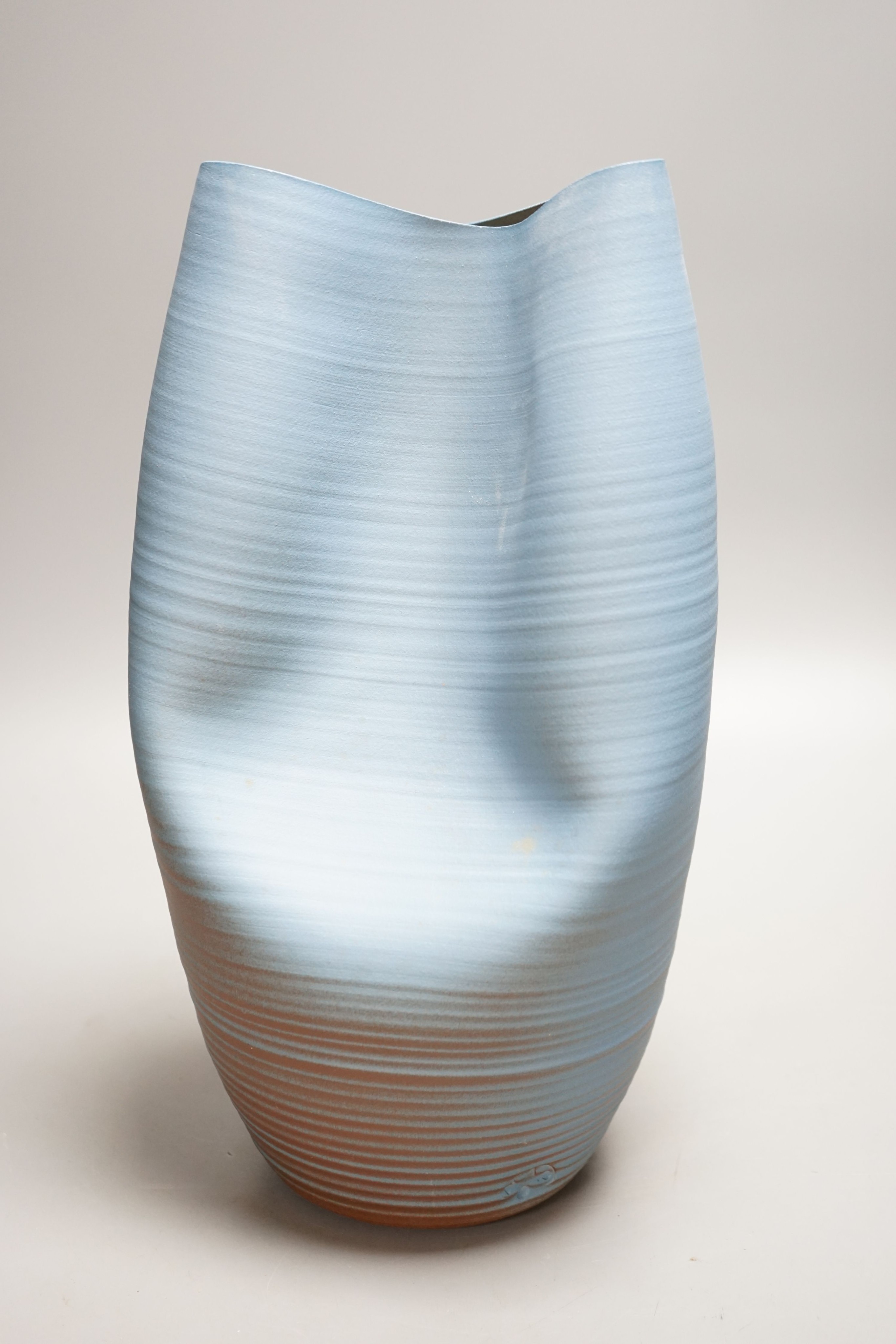 Nicholas Arroyave-Portela (b.1972), a thrown ‘crumpled’ ceramic vase 37cm